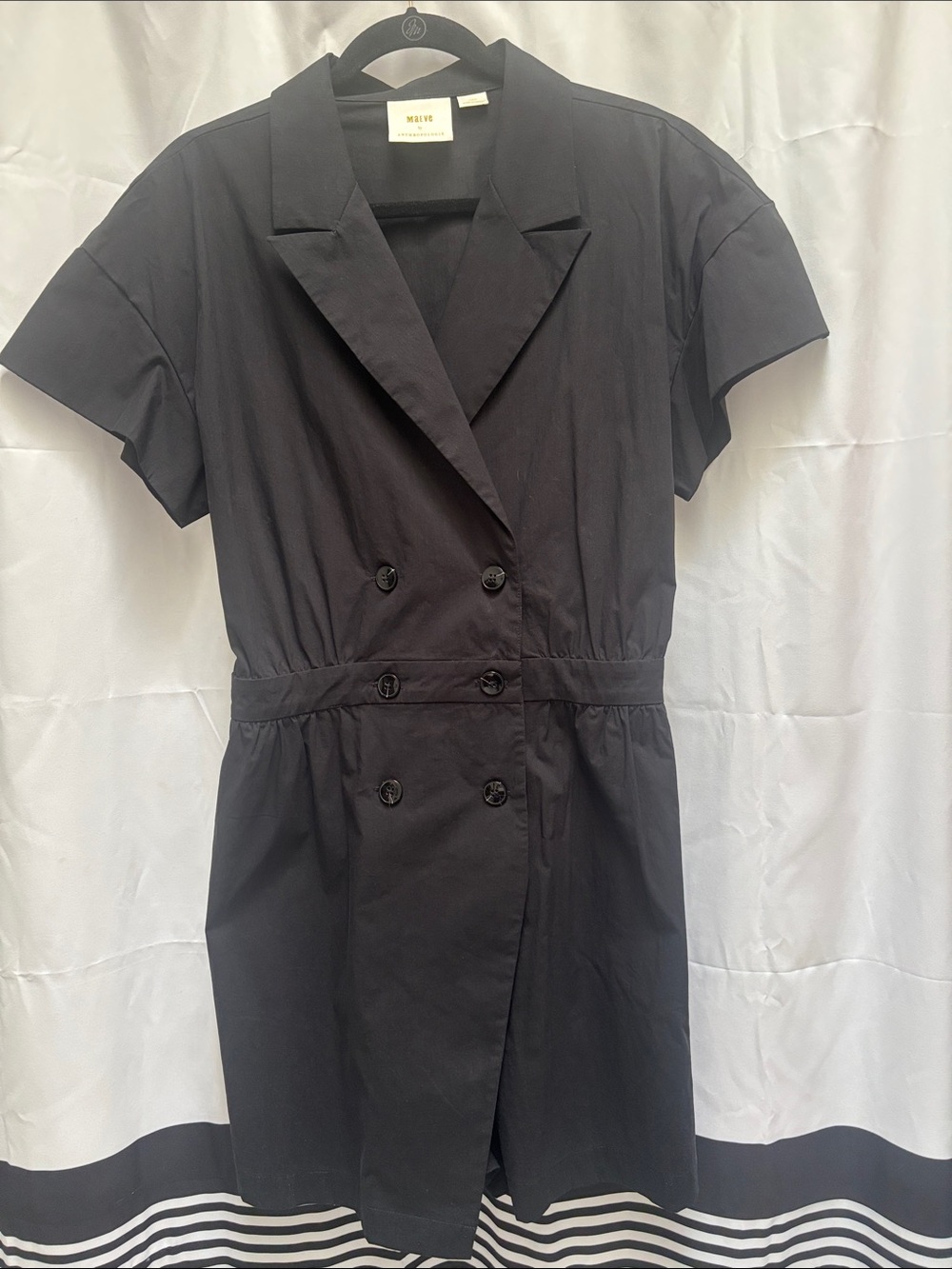 Maeve Black Double-Breasted Skort Shirt Dress